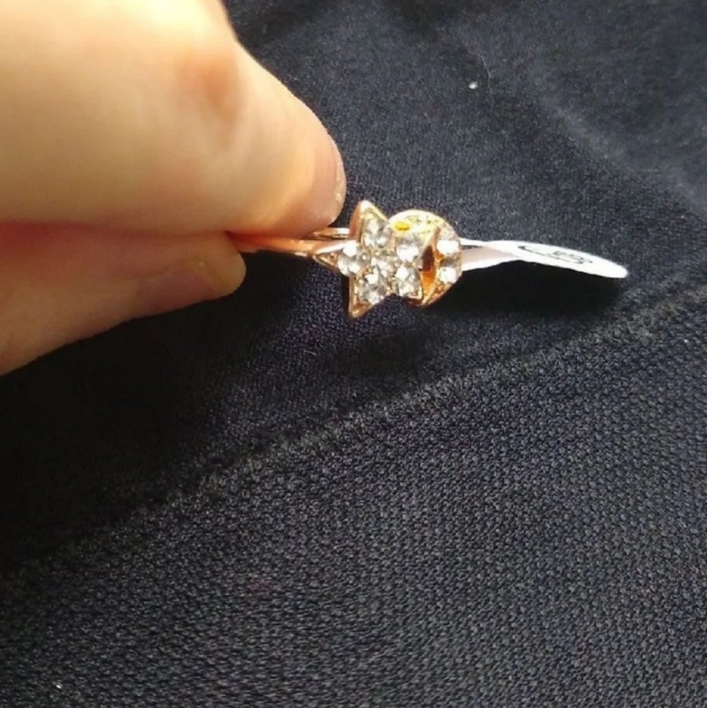Moon/Star Rose Gold Plated Ring Size 8 NEW
